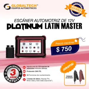 ESCÁNER AUTOMOTRIZ PLATINUM LATIN MASTER CAN FD